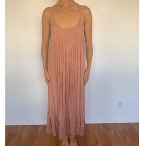 Dusty pink backless maxi dress free people